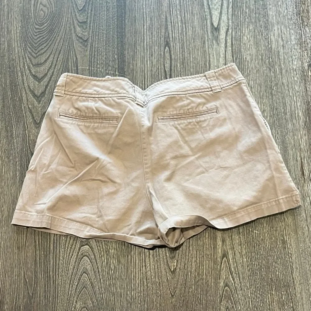 Soho Jeans New York & Company Chino Shorts Mid Rise Cotton Blend Tan Size 12
